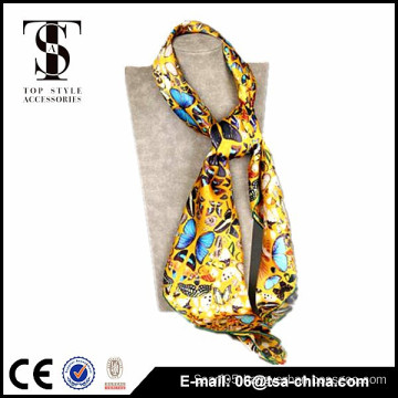 new design of butterfly print wholesale silk scarf